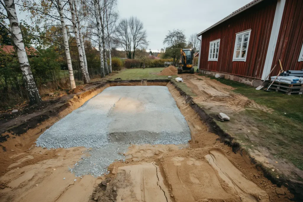 schakta f r carport p villatomten r tt b rlager avvattning och underarbete f r l ng h llbarhet